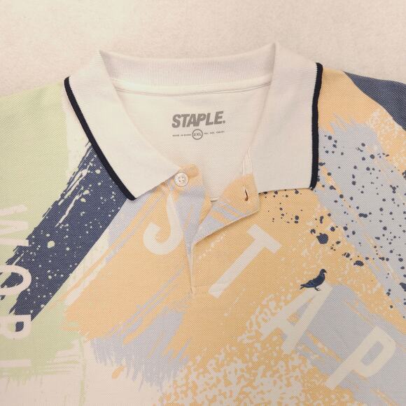 Staple Other - Staple Casual Collared Short Sleeve Polo Shirt Adult Mens Size 2XL White